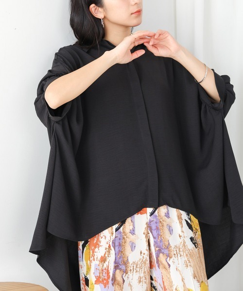 ☆彡ハンドメイド　リメイク　麻素材　ゆるチュニック　ブラック　M~LL　☆彡 Bou Jeloud チュニック 麻ライクシャツチュニック : ZOZOTOWN