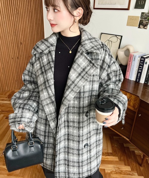 バーバリー ピーコート ウール×カシミヤ ノバチェック ミドル丈 キルティング バーバリー ピーコート ウール×カシミヤ ノバチェック ミドル丈