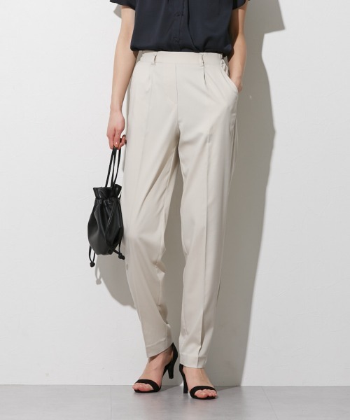 slattgir スラックス パンツ 高身長 ひんやりストレッチきれいめ