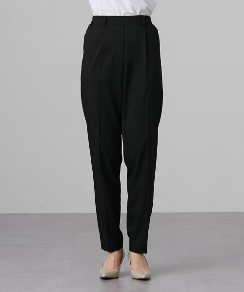 希少 ジルサンダー 上質 バージンウール スラックス テーパードパンツ 46 ジルサンダーJIL SANDER ウールギャバテーパードパンツ 黒36