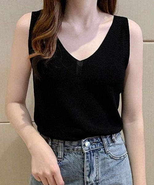 マディソンブルー ニット タンクトップ XS 美品 miniministore（ミニミニストア） タンクトップ ノースリーブ ニット