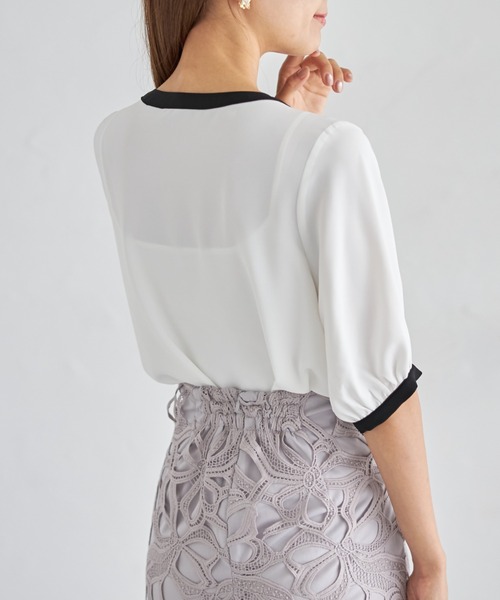 tocco ジャコット 新品未使用タグ付き tocco closet ブラウス シャツ 「ZOZO限定」配色ノーカラー