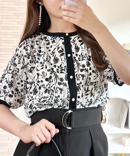 cさま専用になります。 tocco closet ブラウス シャツ 「ZOZO限定」配色ノーカラー