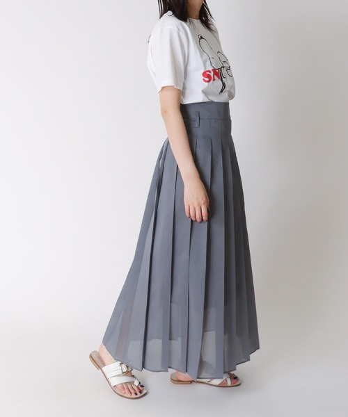 スカート theredthread S oval pleats dress gray theredthread S oval pleats dress