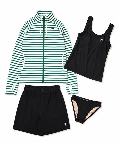 FILA（フィラ） 水着 体型カバー ラッシュガード付き・タンキニ