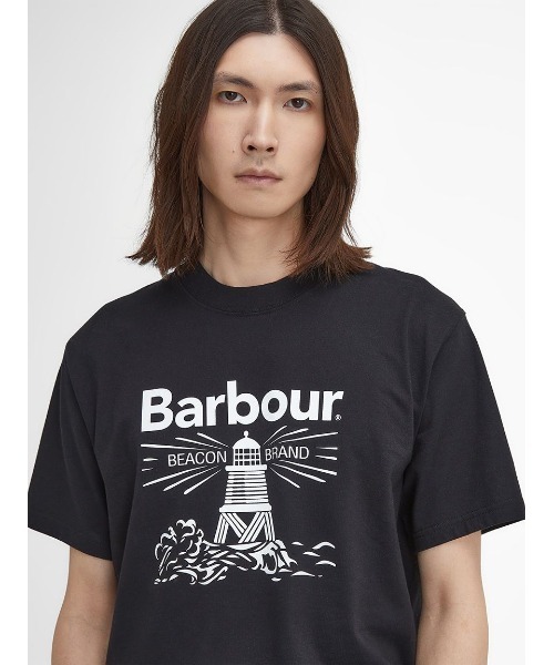 BARBOUR アウトトア オハサイス クラフィック Tシャツ Barbour tシャツ Pell ビーコン グラフィック Tシャツ（オーバー