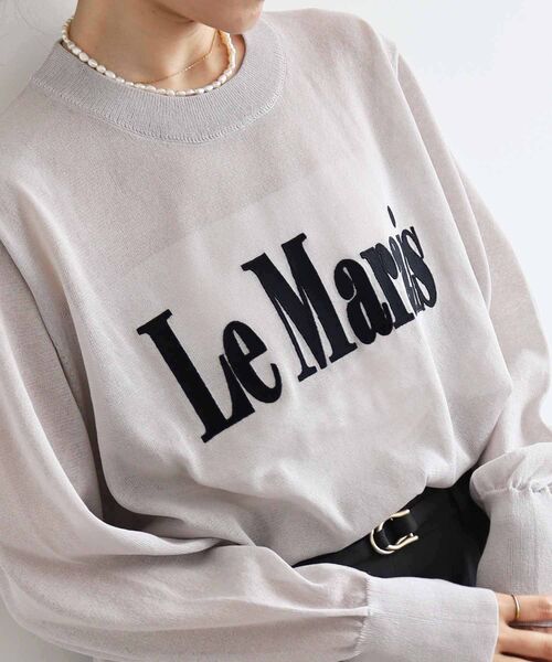 クリーム色 ロゴ刺繍 長袖セーター c7190_i1_750.jpg