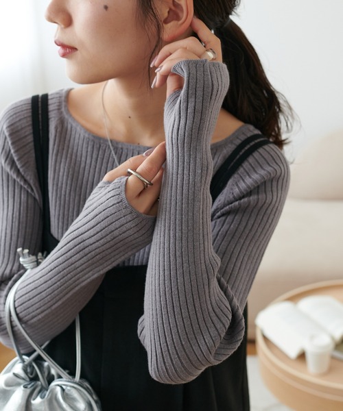 momoo様タグ付き未使用BOATNECKKNIT ボートネックリブニット 楽天市場】リブニット ボートネックの通販