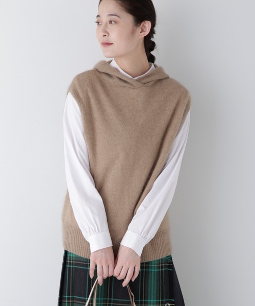 human woman ベスト ジレ へアリーフードベスト レディース : ZOZOTOWN 