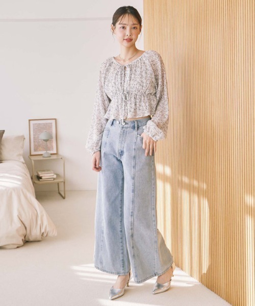 archives（アルシーヴ） ジーンズ デニム デニムパンツ リボン刺繍