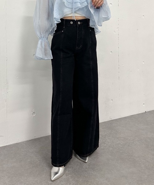 archives（アルシーヴ） ジーンズ デニム デニムパンツ リボン刺繍