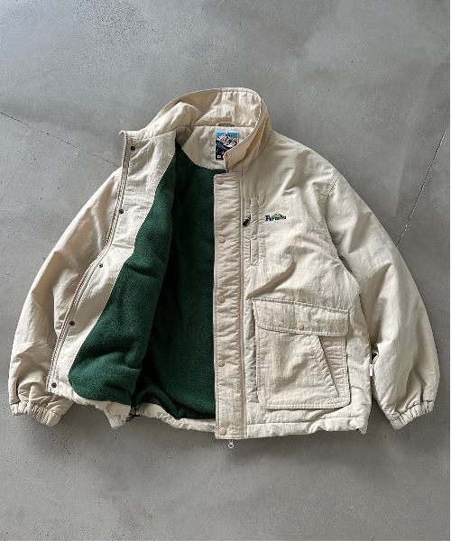 Perushu ブルゾン アウター ナイロン×フリース スタンドネック 