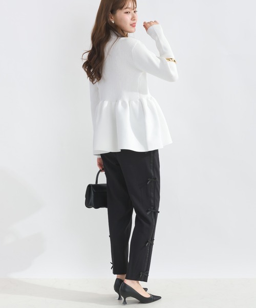 ニット セーター プチハイネックペプラムチュニックニット レディース PICCIN PERLA ニット セーター ハイネックペプラムニット