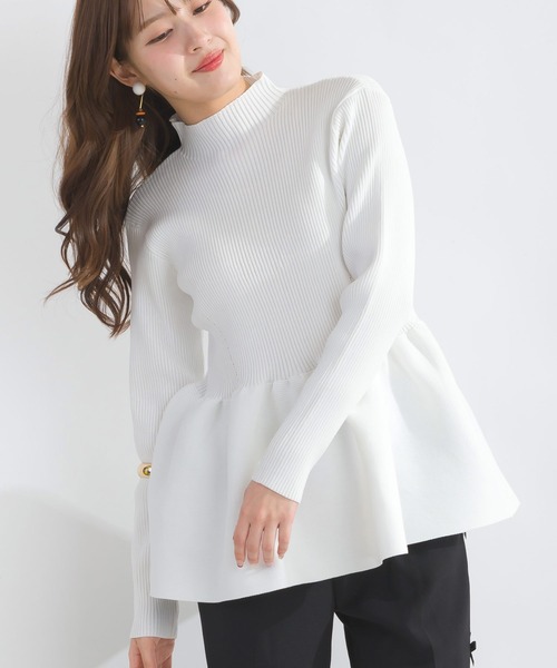 PICCIN PERLA ニット セーター ハイネックペプラムニット レディース