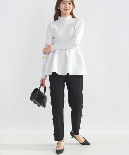 新品タグつき❗️ TREFLE+1 フリル つきペプラムニット PICCIN PERLA ニット セーター ハイネックペプラムニット レディース