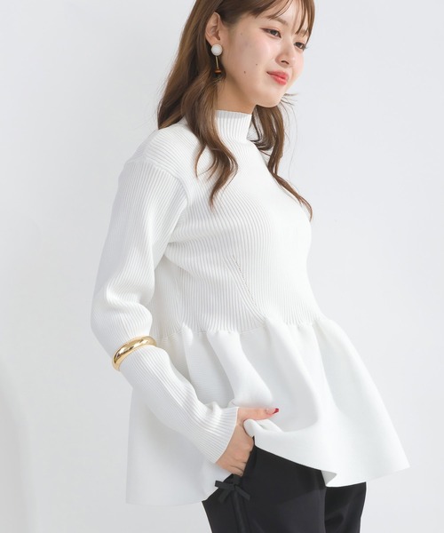 新品定価13200円 PING ペプラム ハイネック ニット 白 大きめ LL 新品