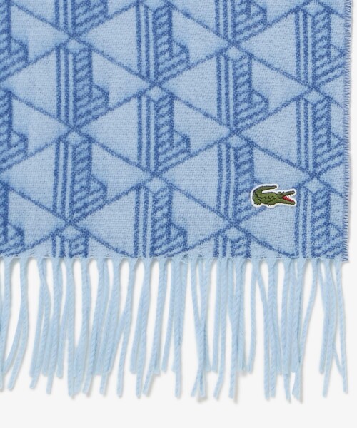 LACOSTE マフラー モノグラムジャカードマフラー メンズ