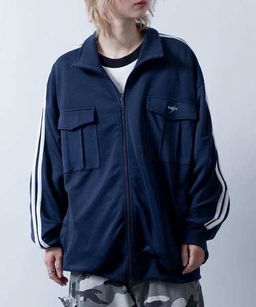 ジャージ 「Soupy Soupy」sleeve line one point logo track jacket/袖  