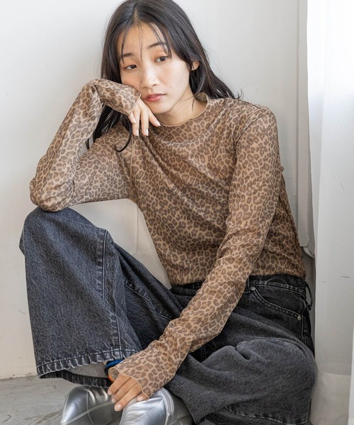 LOWRYS FARM tシャツ シアーハイネックLS 234643 レディース