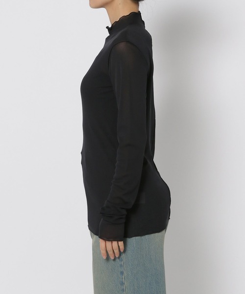 LOWRYS FARM tシャツ シアーハイネックLS 234643 レディース