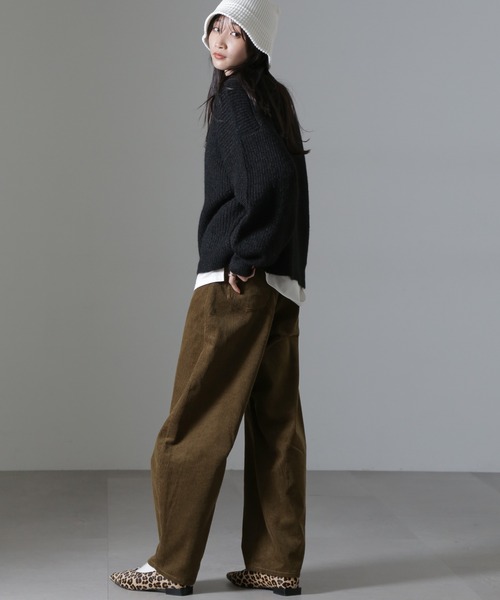 NANO universe（ナノ・ユニバース） パンツ コーデュロイワイドカーブ