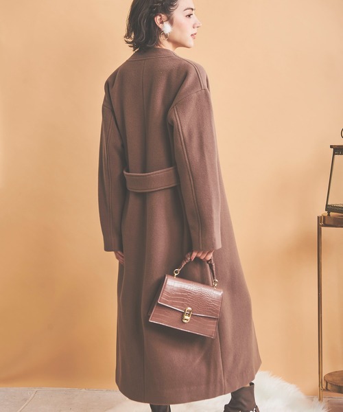 NOELA（ノエラ） ノーカラーコート - ブラウン レディース : ZOZOTOWN