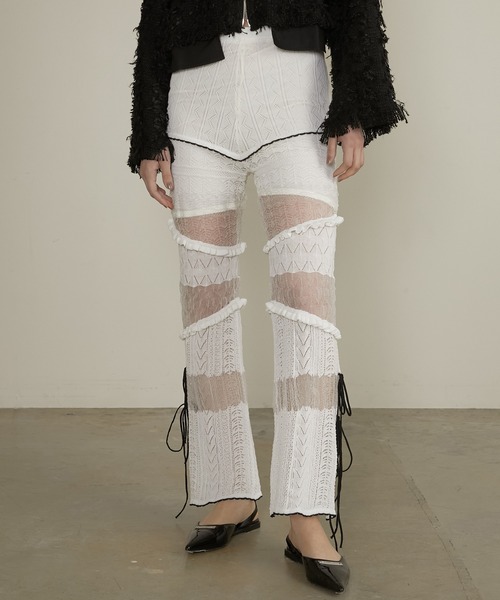 レッグウェア PRANK PROJECT Side Slit Cycle Knit Pants Side Slit Cycle Knit Pants