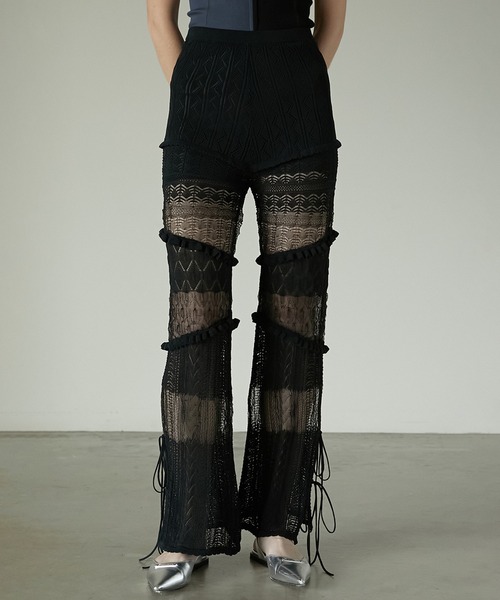 レッグウェア PRANK PROJECT Side Slit Cycle Knit Pants Side Slit Cycle Knit Pants