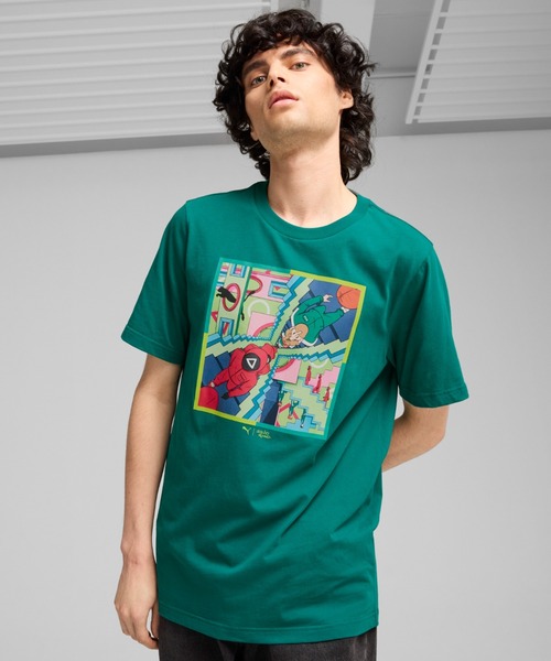 PUMA tシャツ プーマ メンズ x イカゲーム グラフィック Tシャツ