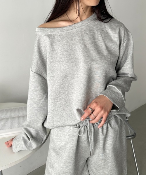 CLEA トレーナー スウェット ワンショルダースウェットセットアップ