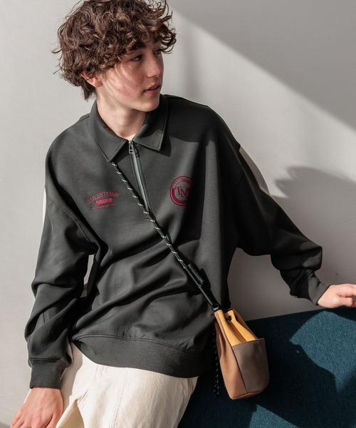 niko and…（ニコアンド） トレーナー スウェット ダンボールハーフZIP