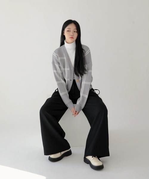 「UNE MANSION」 ニットカーディガン FREE ミント レディース_画像4