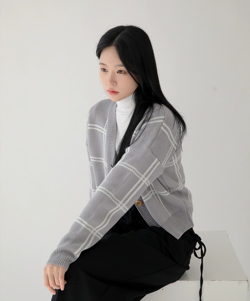 「UNE MANSION」 ニットカーディガン FREE ミント レディース_画像6