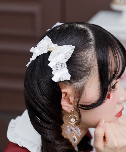 リボンヘアクリップ 専用ページ スパンコールシアーリボンヘアクリップ