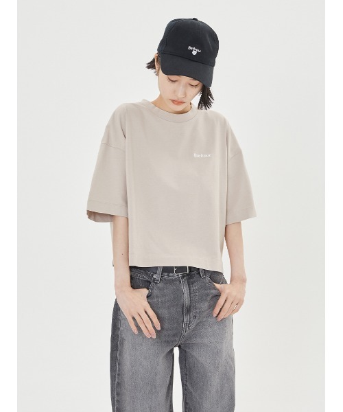 tシャツ JAPAN LIMITED” クロップド ワンポイントロゴ Tシャツ レディース
