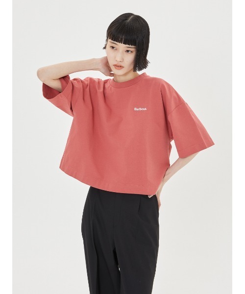 Barbour（バブアー） tシャツ クロップド ワンポイントロゴ Tシャツ