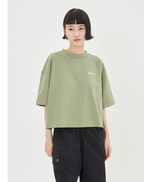 Barbour（バブアー） tシャツ クロップド ワンポイントロゴ Tシャツ
