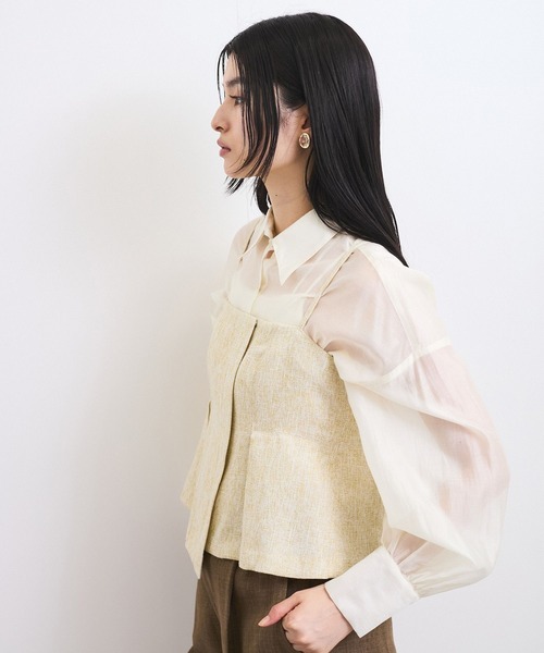 VIS（ビス） キャミソール 「洗える」アシンメトリーキャミビスチェ