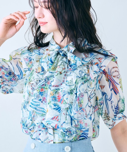 マリンPTリボンタイブラウス マリンPTリボンタイブラウス（シャツ/ブラウス）｜Audie a Muses