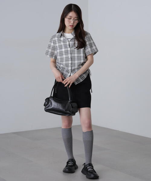 ブラウス シャツ ドロスドチェックシャツ レディース DOUX ARCHIVES ブラウス シャツ ドロストチェックシャツ