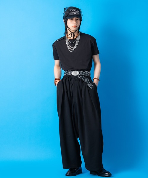 ベルト an meets zakka ネイティブ刻印オーバルビッグコンチョバックル