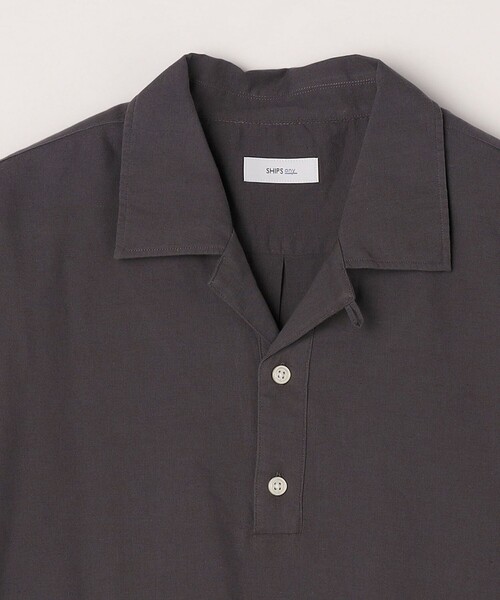 SHIPS any シャツ any:「洗濯機可能」コットン/リネン オープンカラー