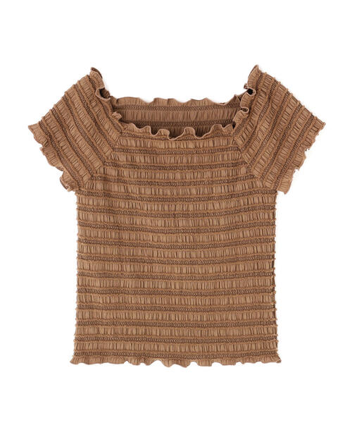 tシャツ シャーリングコンパクトカットソー レディース NATURAL BEAUTY BASIC tシャツ シャーリングコンパクト