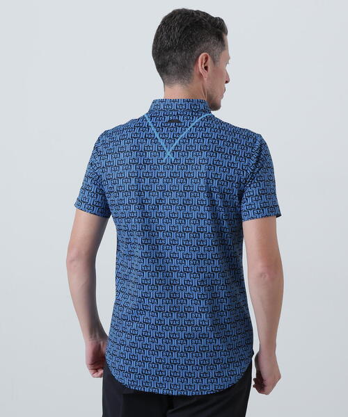 St ANDREWS ポロシャツ 「St ANDREWS」ドビーメッシュニューウェーブ柄