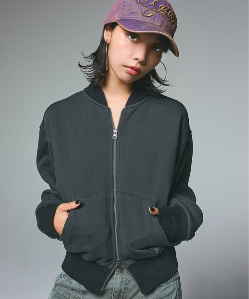 【新品未使用】X-girl ジップアップスウェットブルゾン X-girl（エックスガール） トレーナー スウェット ZIP UP SWEAT JACKET