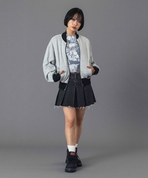 【新品未使用】X-girl ジップアップスウェットブルゾン X-girl（エックスガール） トレーナー スウェット ZIP UP SWEAT JACKET