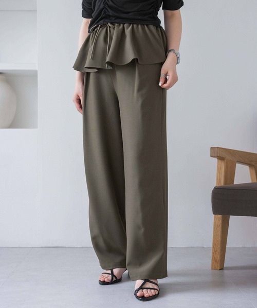 ワイドパンツ パンツ 「eL」Frill Easy Pants/498733 レディース