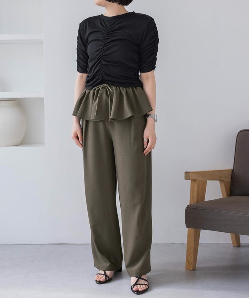 ワイドパンツ パンツ 「eL」Frill Easy Pants/498733 レディース