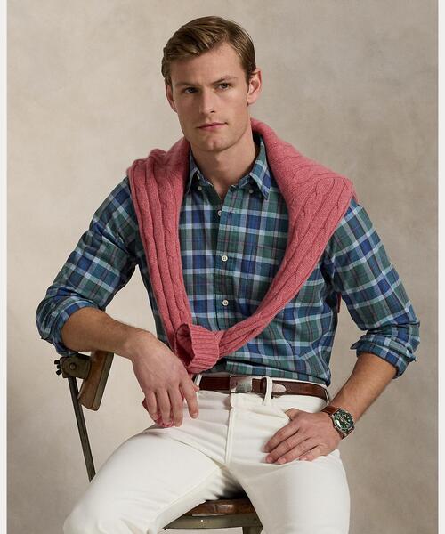 POLORALPHLAUREN クラシックフィット チェック リネンシャツ S RALPH LAUREN｜クラシック フィット チェック リネンコットン