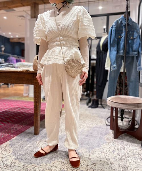 「IENA LA BOUCLE」 コーデュロイパンツ X-SMALL ホワイト レディース_画像2